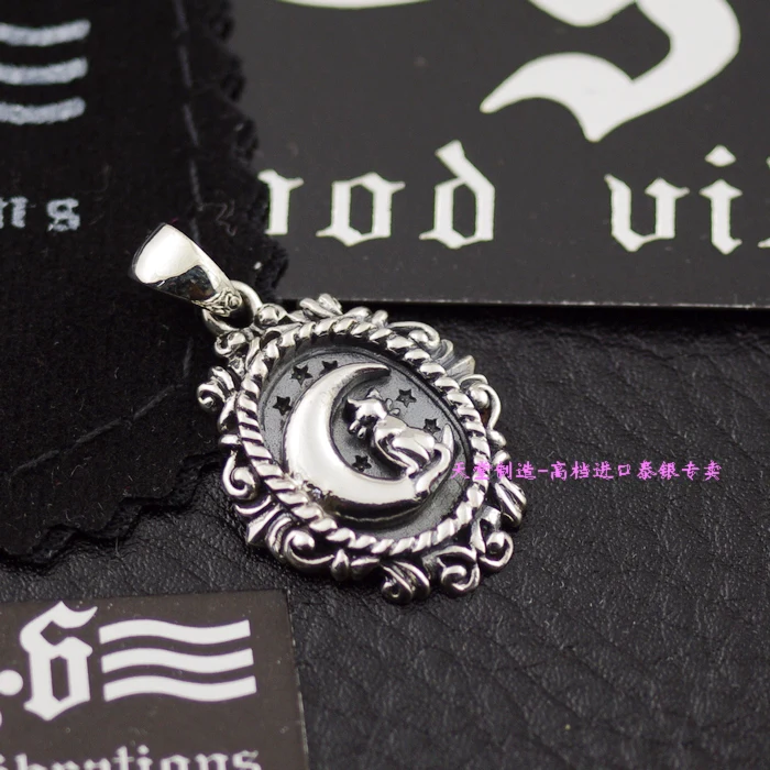 

Cat moon gv women's thai silver pendant