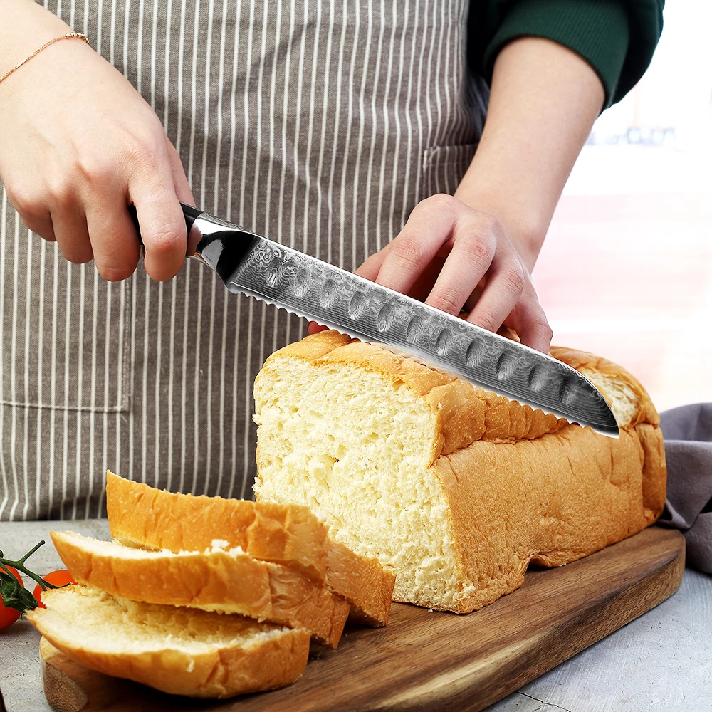 SUNNECKO 5 шт. набор кухонных ножей шеф-повара для очистки хлеба Santoku универсальный нож японский Дамаск VG10 сталь инструменты для приготовления пищи G10 Ручка