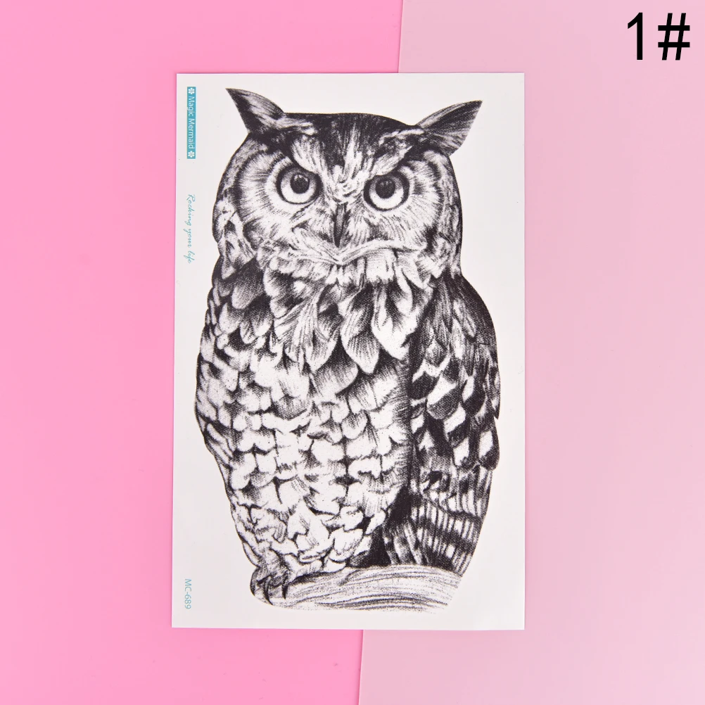Прекрасный 1 шт. Сова Hedwig дизайн большая рука Татуировка рукав вспышка временная татуировка наклейка водонепроницаемый хна Татуировка женский боди-арт - Цвет: 1