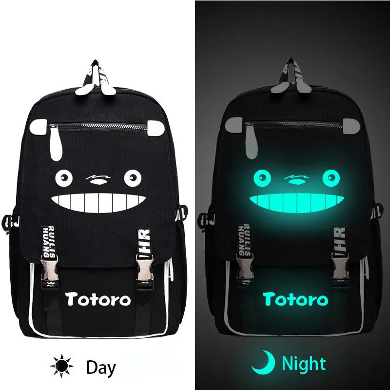 

Ghibli My Neighbor Totoro Canvas Backpack Luminous Backpack Teens Boys Girls Laptop Backpack Casual Travel Bags