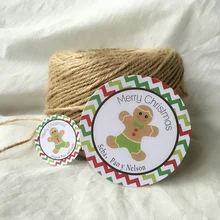 Пользовательские пряники рождественские наклейки шеврон Праздничные наклейки Персонализированные Рождественский Подарочный ярлык стикер