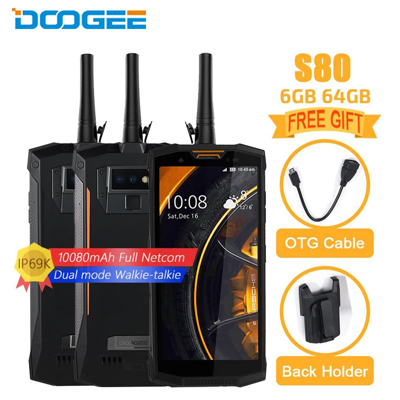 Doogee S80 мобильного телефона 5 99 дюйма 6 ГБ Оперативная память 64 Гб Встроенная Helio P23