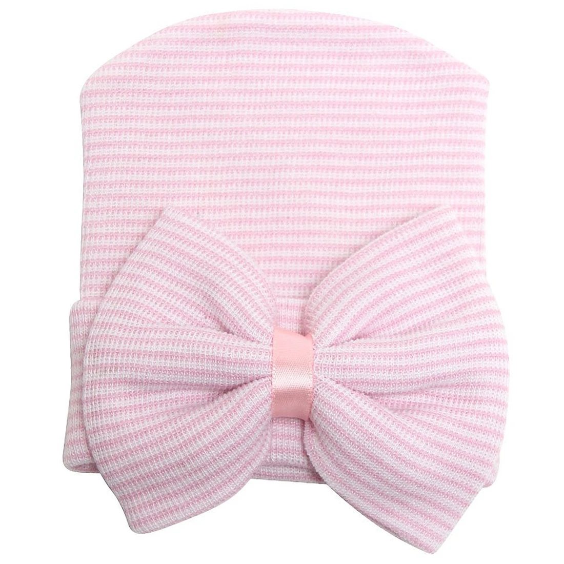 

Newborn Baby Hospital Hat Beanie With Bow Cute Soft Sweet Baby Caps (Pink)