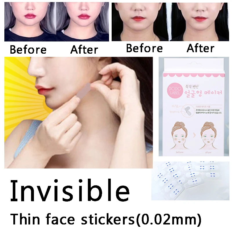 Dailyinshop 40PCS Set Face Lift Sticker Visage Chin Outils Lift Mince Invisible Sparadrap