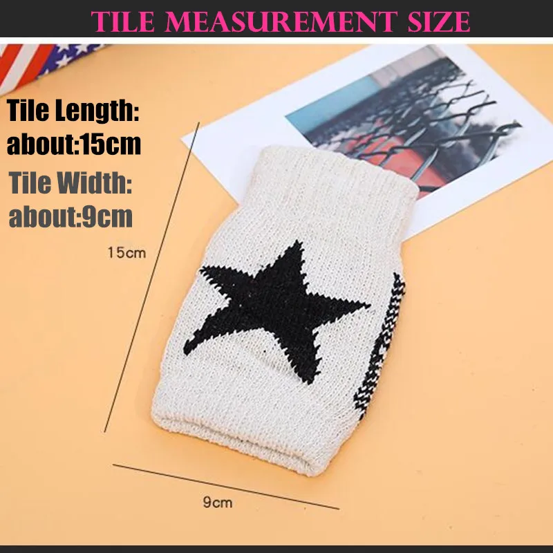 Winter Warm Women Boys & Girl's Students Gloves,Fashion Wild Wool Knitted 5 Star Fingerless Half Finger Gloves Children Gloves