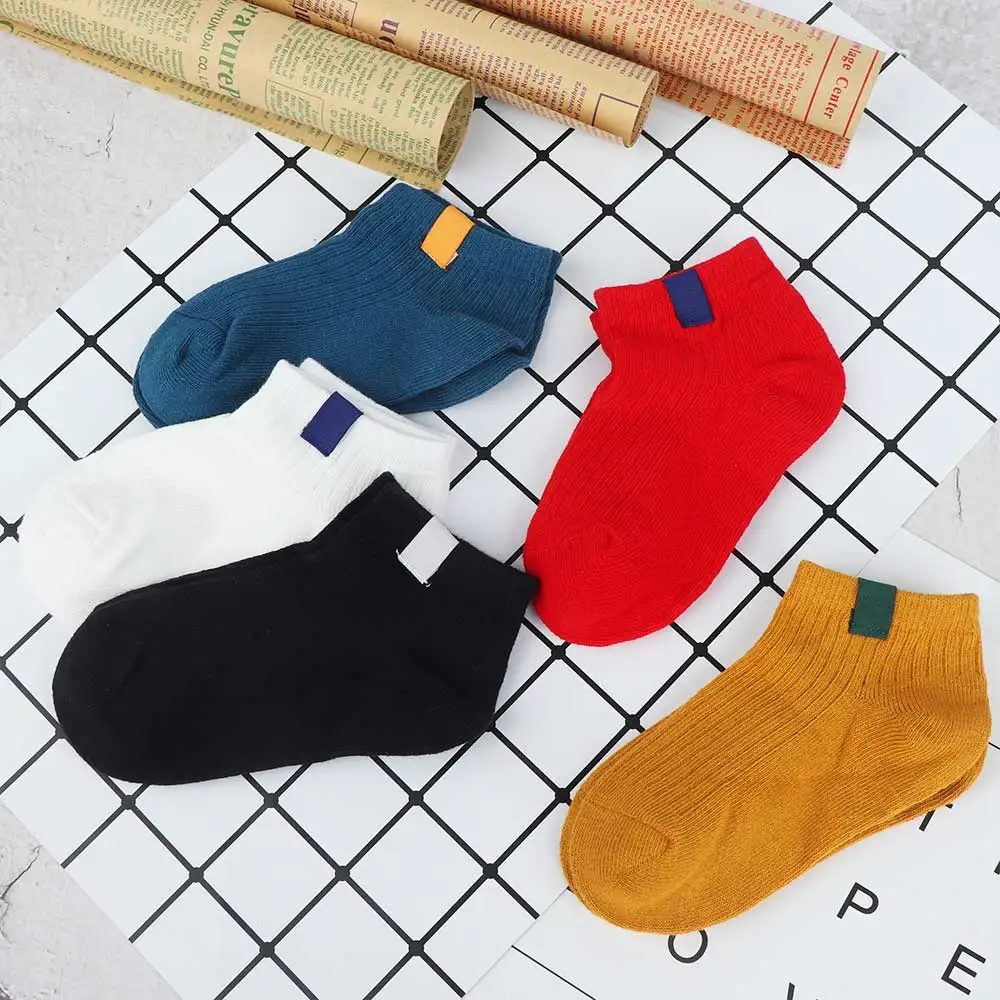 5 пар/компл. 5 цветов, Детские однотонные носки из чистого хлопка для детей милые короткие носки Повседневное удобные носки 2019 Демисезонный