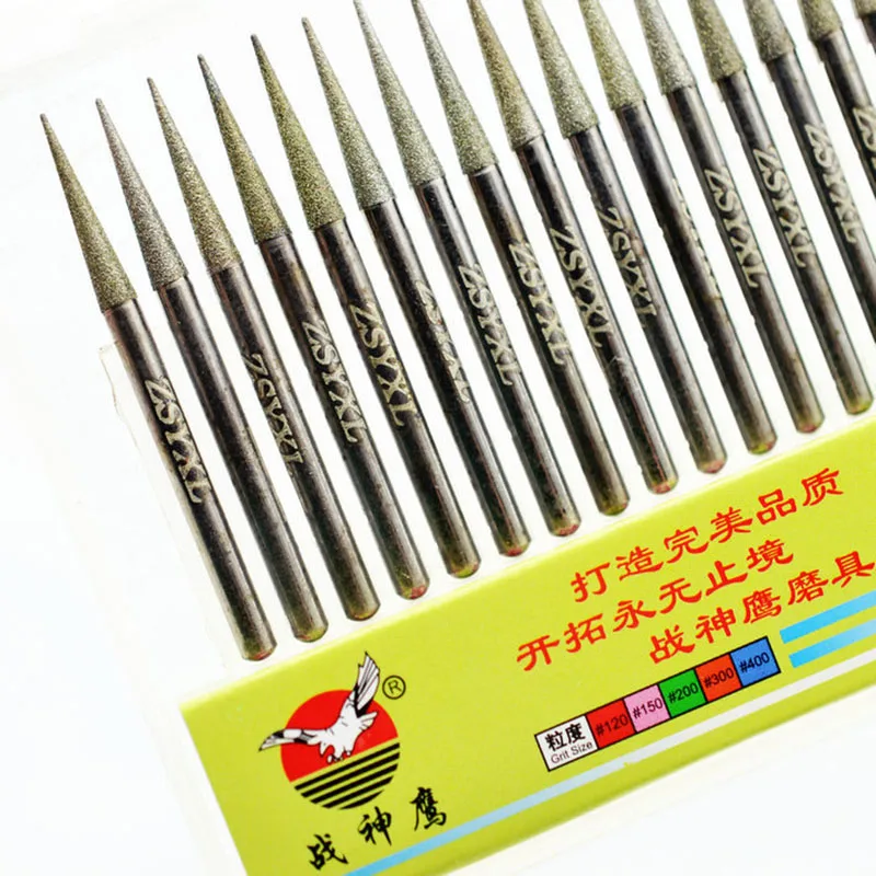 30 pcs Silicon Tip Shaped ZSY Diamond Burrs For Dremel Rotary Tools 3mm Shank Grinding needle