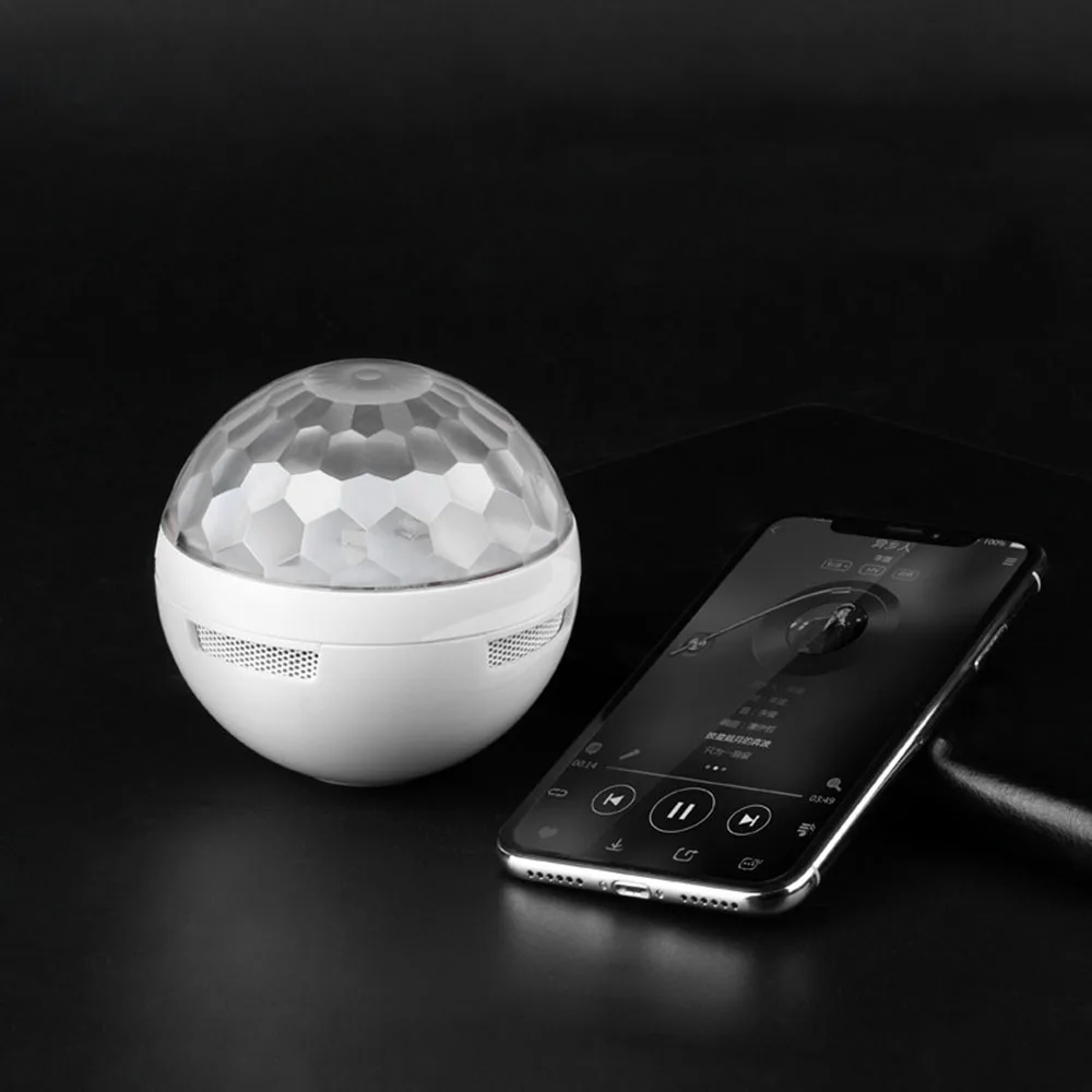 

smart Mini portable LED colorful wireless Bluetooth speaker car atmosphere lights for family KTV cars disco dj light lamp