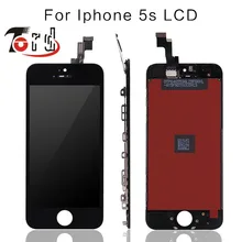 10PCS/LOT No Dead Pixel for IPhone 5S LCD Display Touch Screen Black or White free shopping