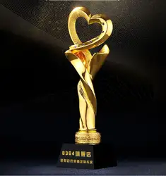 Одежда высшего качества! Love Hope Gold трофей с покрытием конкурс сувенир благотворительность Гала награды трофей, Бесплатная доставка