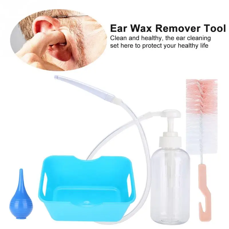 Ear Wax Remover Washer Bottle + Basin + Bulb Syringe + Brush Ear Cleaning Setin Face Skin Care