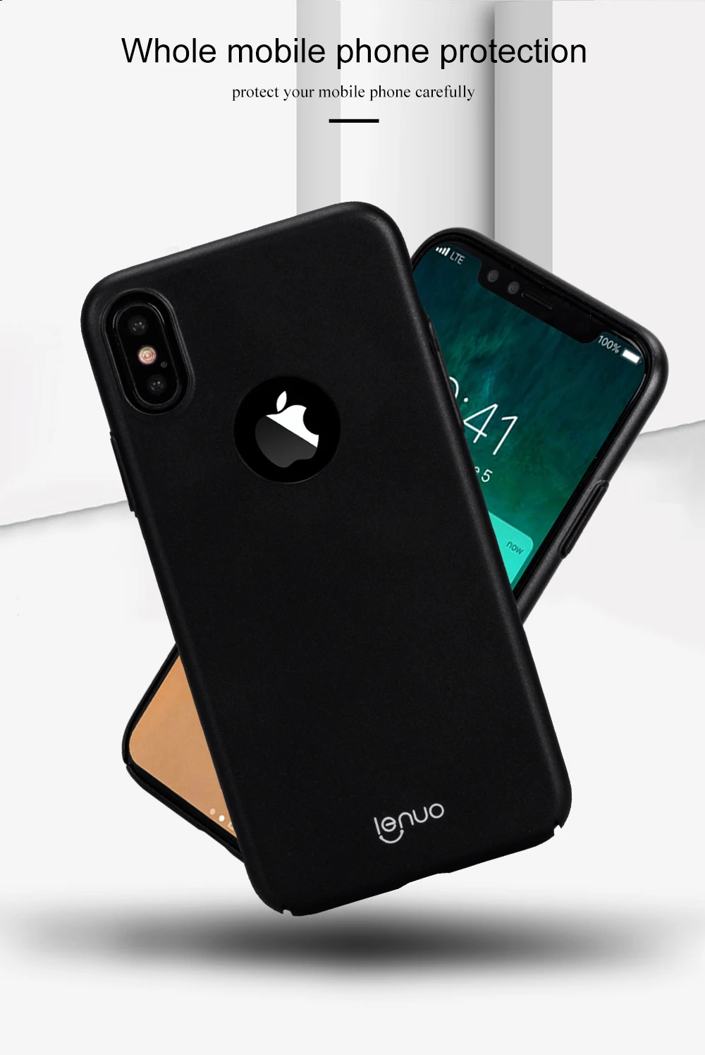 For iPhone X Case Lenuo LeDun Seris Light Silky Touch-Feel Soft PC Phone Cover |
