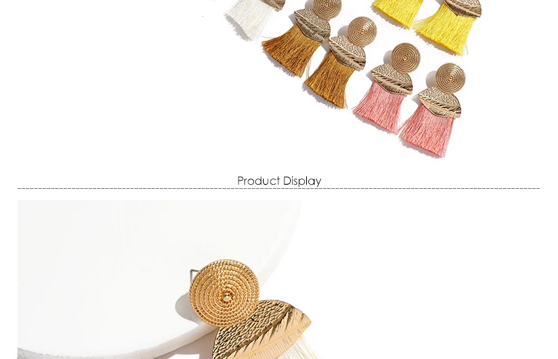 BTSETS Long Drop Earrings For Women Gold Color Ethnic Tassel Dangle Statement Earrings Boho Hanging Wedding Indian Earrings (3)
