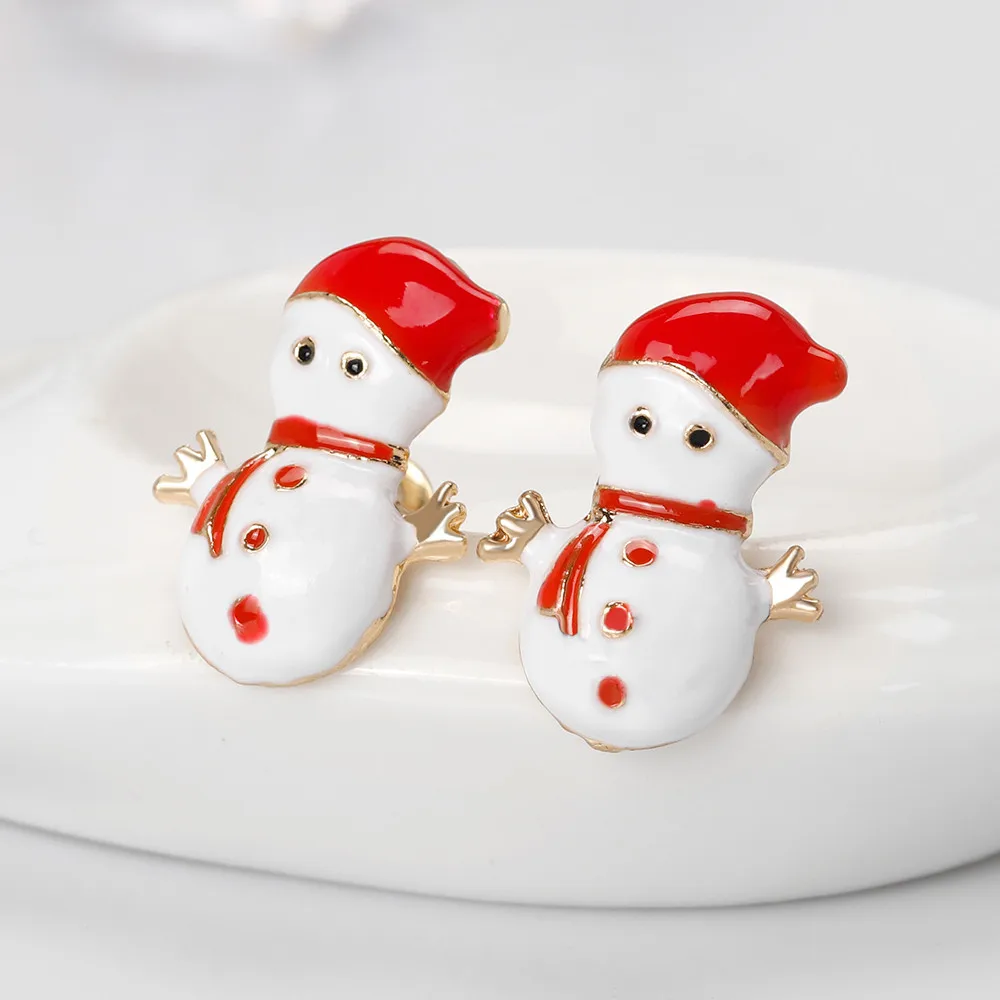 2019 New Design Christmas Earring Handmade Cute Snowman Ear Studs