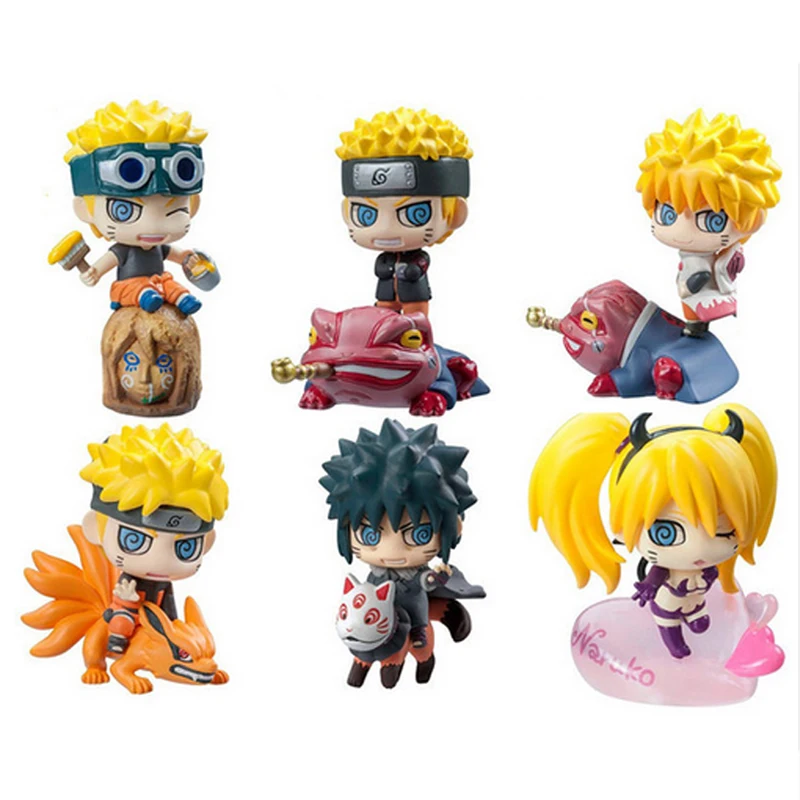 6pcs set naruto cute version sasuke uchiha itachi uzumaki naruto