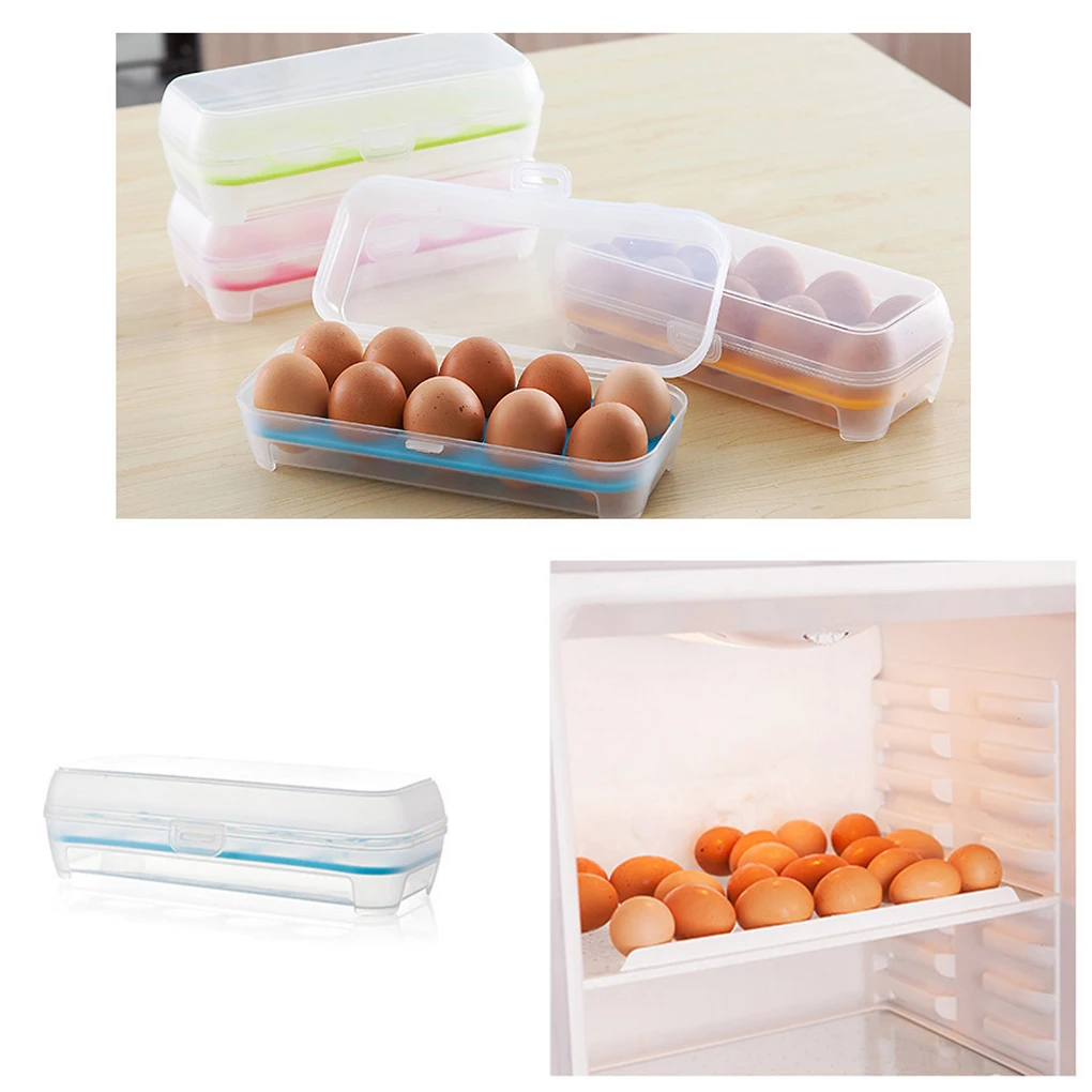 

Newest Refrigerator kitchen 10 grids egg storage box container tray plastic carrier cases