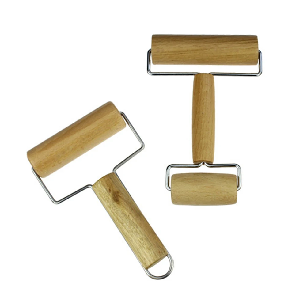 

2pcs Wooden Rolling Pin Rolling Stick Kitchen Tool For Pasta Cookies Pizza (Dual Purpose Rolling Pin + Single Use Roller)