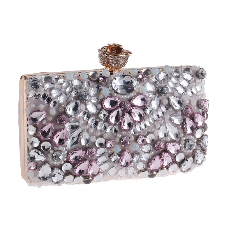 

Diamonds Beading Rhinestone Evenging Women Bags Fashion Wedding Wallet Chains Day Clutch Bolsa Feminina