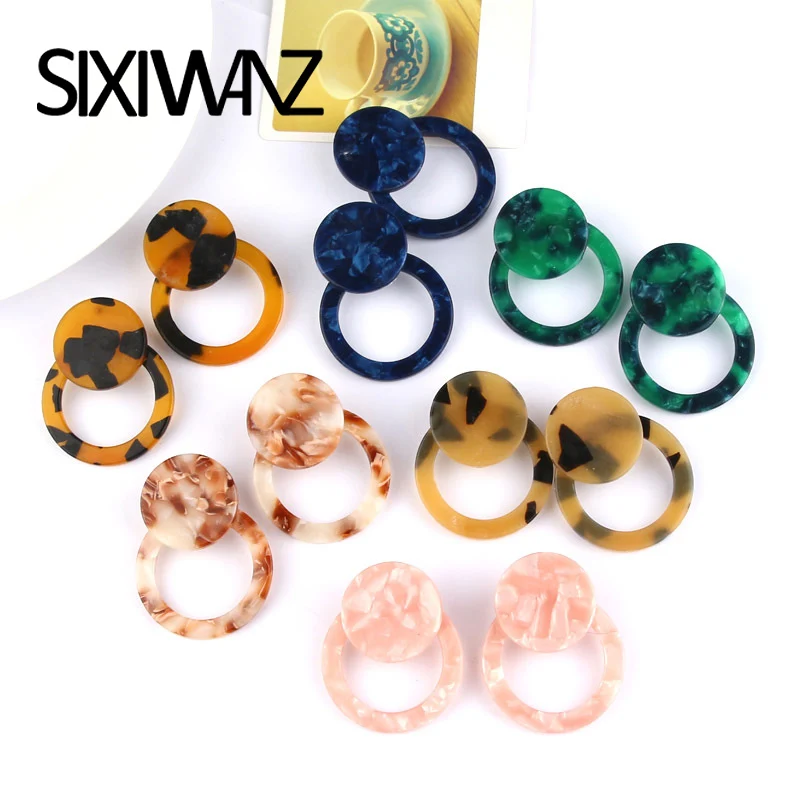 

New Simple Circle Drop fringe Earrings For Women 2019 High Quality Plate Geometric Acrylic Handmade Statement Boho Earrings