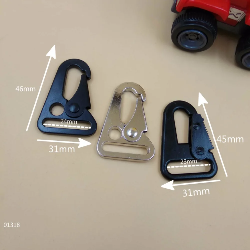 22mm 24mm Width 10pcs Black Silver High Quality Metal Trigger Style Snap Hook Clips DIY Shoulder