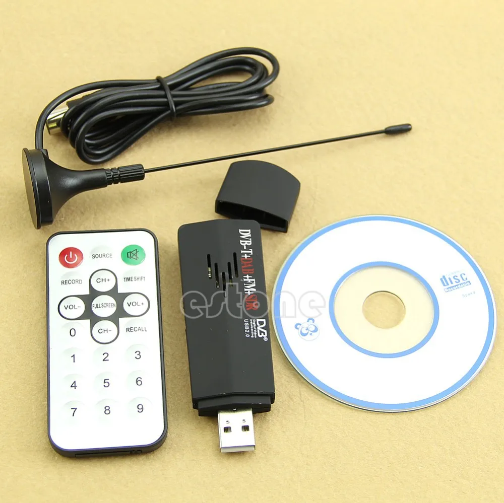 ROHS Цифровой USB tv Stick FM+ DAB DVB-T RTL2832U+ R820T Поддержка SDR тюнер приемник