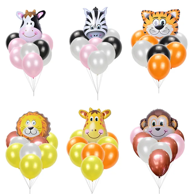 Mini Animal Foil Balloons Latex Balloon set Birthday Balloons Birthday Party Decorations Kids inflatable toys Baby Shower balls