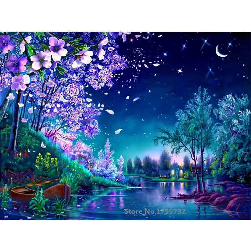 

Frame DIY Oil Painting Pictures Landscape DIY Painting By Numbers On Canvas Wall Art For Wedding Decoration Drop Shipping RA3233