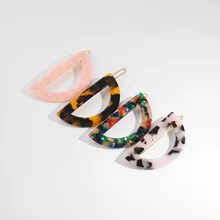 Модный акриловый полукруглый цветной Леопардовый уксусная кислота заколка для волос женский японский стиль Геометрические аксессуары ювелирные изделия