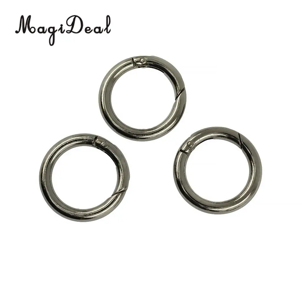 MagiDeal 3 Pieces Round Spring Snap Hooks Clip Handbag Purse Shoulder Strap Clasp