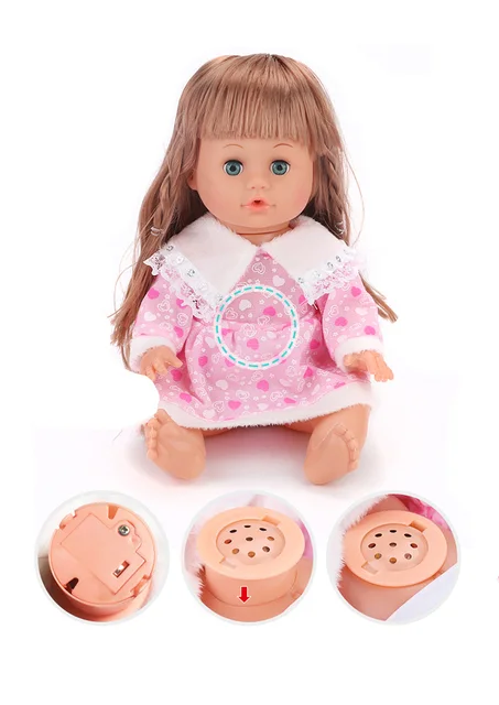 2020 Hot 32cm Soft Vinyl Girl Doll Newborn Baby Cartoon Smart Interactive  Talking Dolls Gift Educational Toys for Children A170