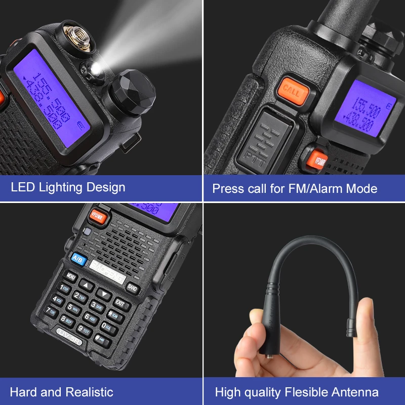 10 шт./лот BAOFENG UV-5R рация для охоты UHF VHF Двухдиапазонный CB радиоприемник Comunicador pofung uv5r любительская радиостанция