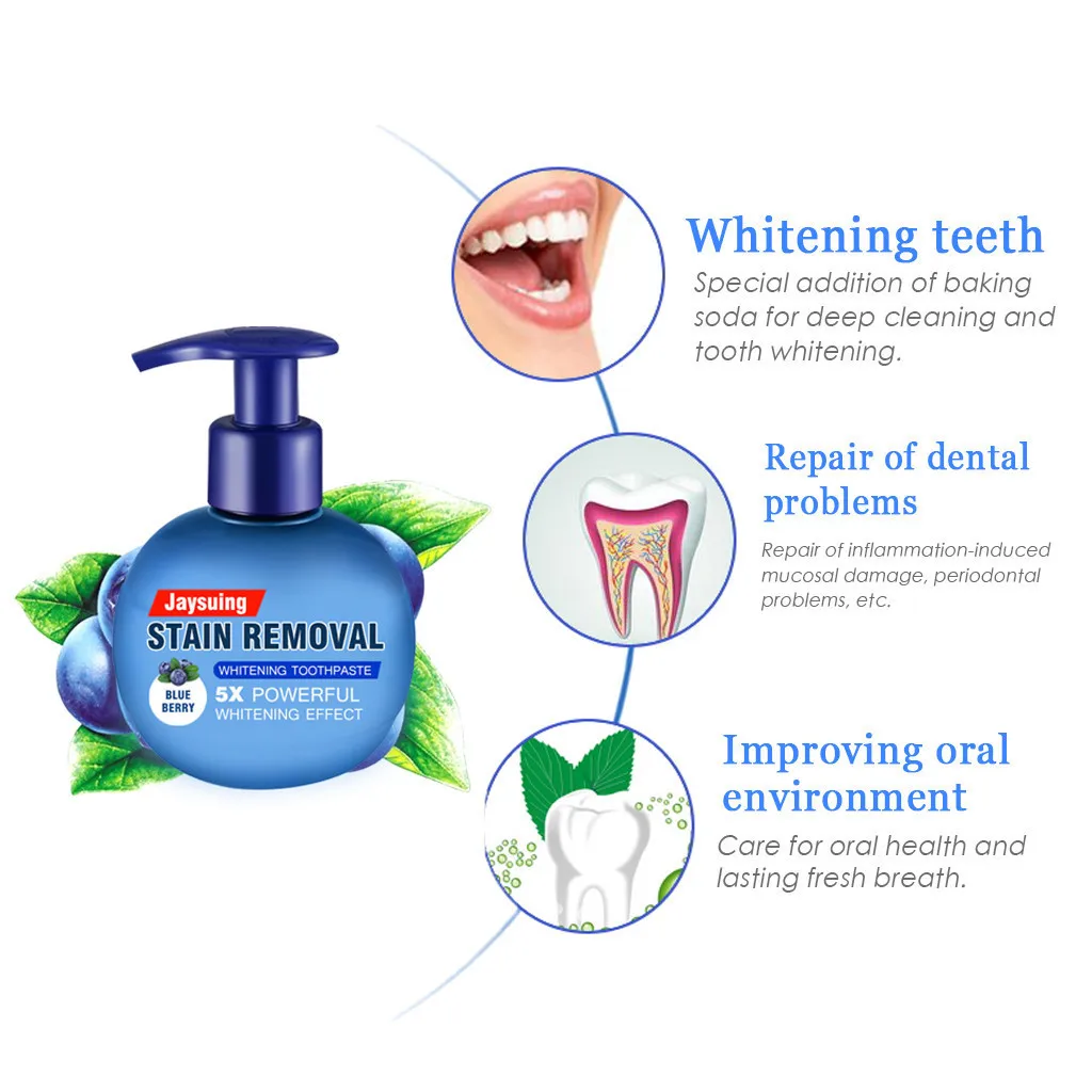 Smoke Coffee Tea intensive Stain Remove Removal Whitening Toothpaste Fight Bleeding Gums Toothpaste Bamboo Handle Toothbrush