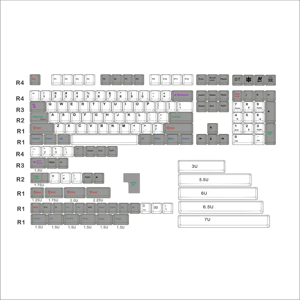 Retro Keycap Full Kits DYE Sub Novelties PBT Keycap Mechanical Keyboard
