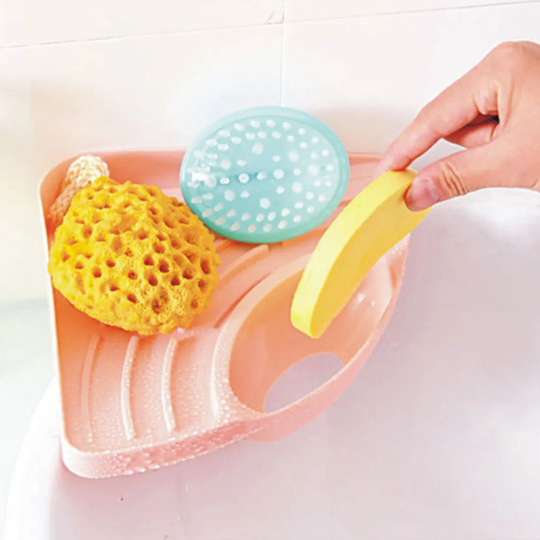 العملي المطبخ بالوعة الزاوية تخزين الرف الإسفنج حامل جدار الخيالة صينية منظم مطبخ الملحقات رف رف توابل