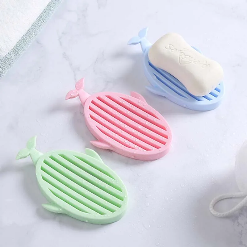 

Whale Fish Soap Box for Travel Sponge Drainage Plastic Kitchen Tools Bathroom Draining Soap Dish