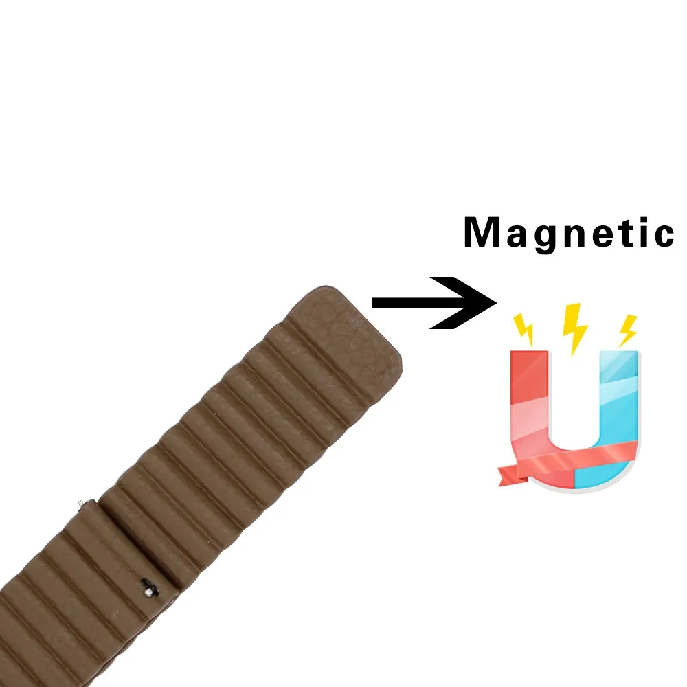 22 мм ремешок для часов из натуральной кожи с магнитной пряжкой ремешок для samsung gear 2 R380 Neo R381 Live R382 быстросъемный контактный ремень браслет