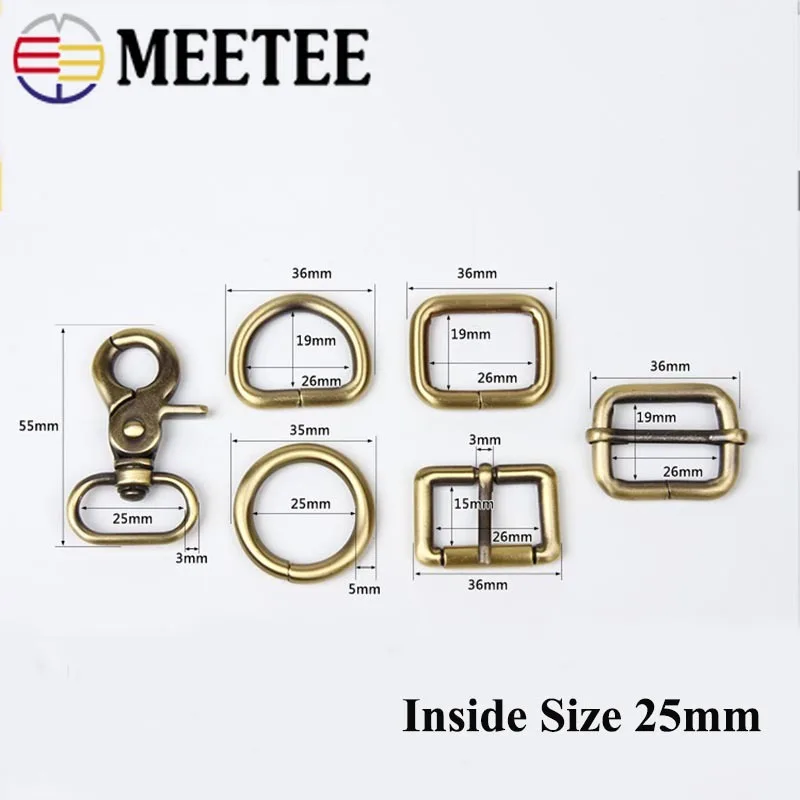Meetee 1 комплект(6 шт.) 20/25/32/38 мм уплотнительное кольцо в виде буквы D Square Needle регулируемая застежка для сумке Чемодан аппаратные средства "сделай сам" ремесла домашнего декора аксессуары