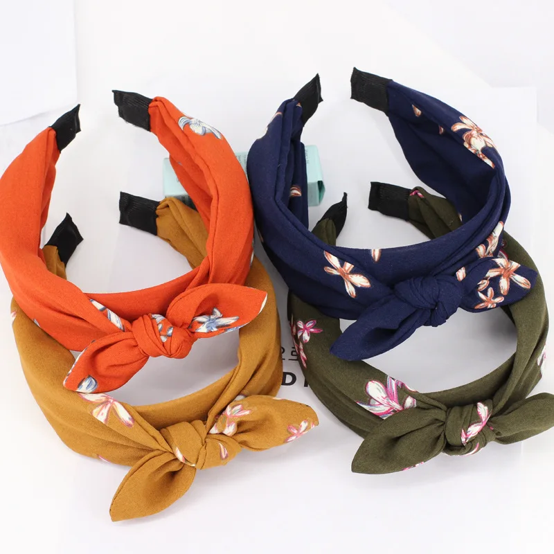 

Xiacaier Flower Headband Haar Accessoires Hairband With Ear Sweet Hair Bow Hair Accessories For Women Grils Head Band Wholesale