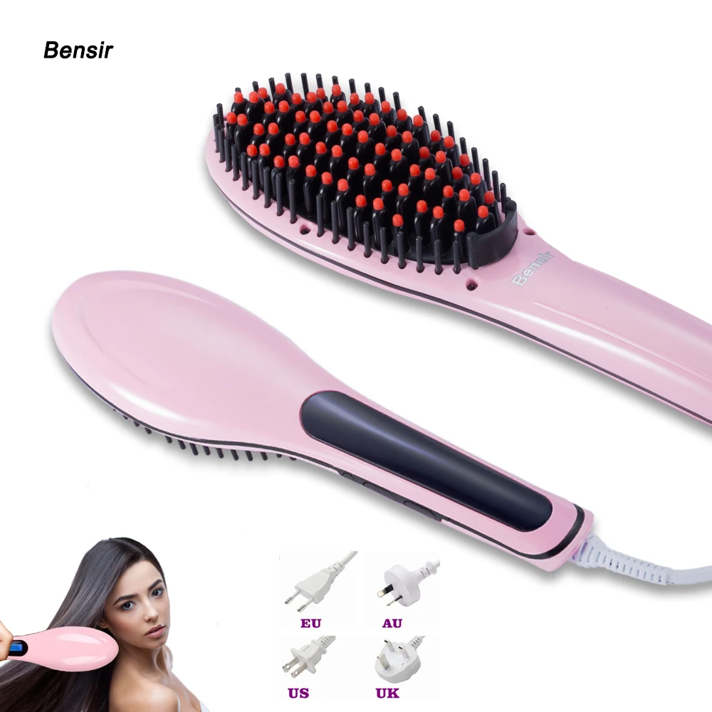 

2018 Original Escova Alisadora Fast Electric straightener Brush Ceramic Hair Straightening Comb Flat Iron LCD Straight Brush