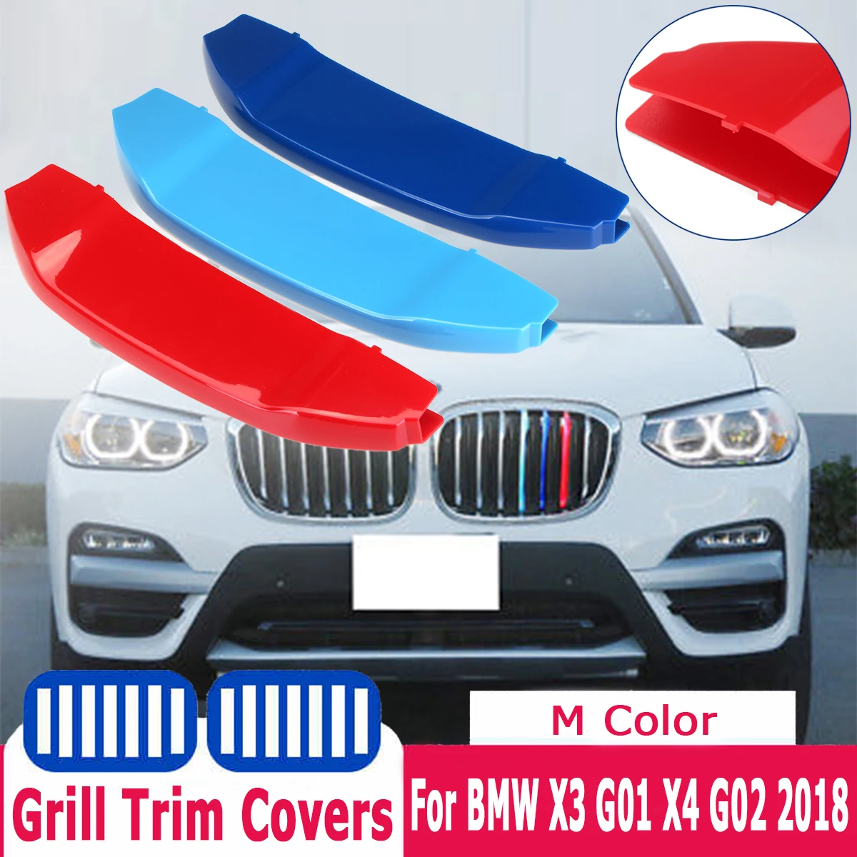 Buy 3 Colors Car Front Grille Trim Strips Grill Cover