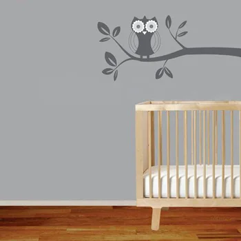 

Owls On Tree Branch Wall Sticker Art Decal Children's Nursery Bedroom Decor