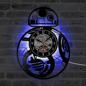 

Beautiful Wall Clock CD Record LED Clocks Star Wars Vintage Vinyl Wall Plates Single Creative Hanging Watches Mechanism 50ZB119