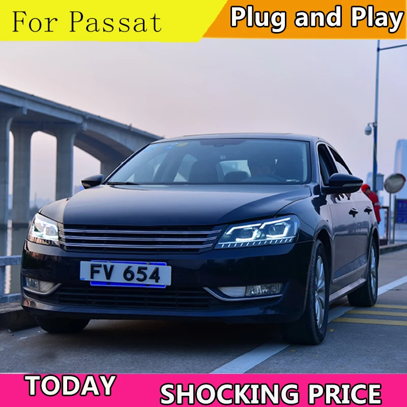 Автомобильный Стайлинг для VW Passat B7 US Verson 2012- фары для Passat B7 фары DRL D2H динамический сигнал поворота Hid биксеноновый луч