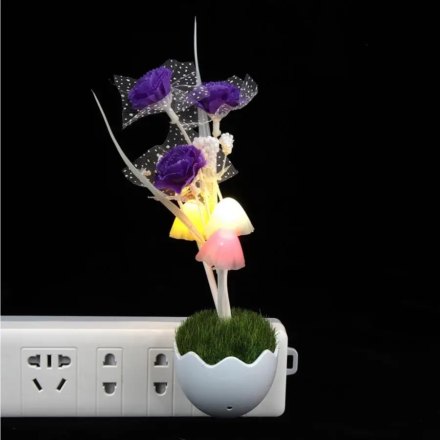 

0.5W LED Smart Night Light With Light-Control Induction Multi Color Decoration Light For Room Children Gift AC 80-220V US Plug