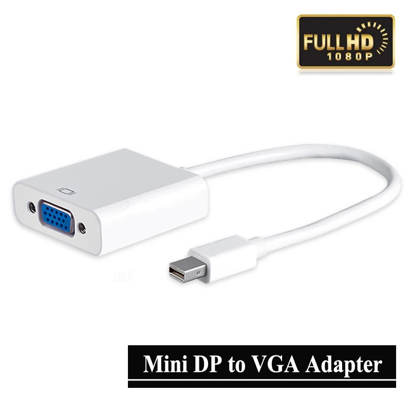 

Hxairt Mini DP to VGA Video Adapter 1080p Thunderbolt Display Port to VGA Cables For Apple Macbook Pro Air