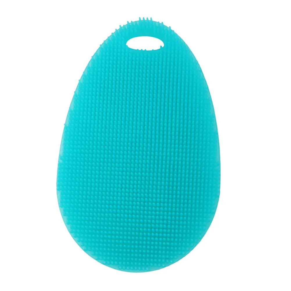Practical Dish Washing Sponge Scrubber Silicone Soft Cleaning Antibacterial Brush Tool Kitchen Supplies LE66 - Color: Cyan