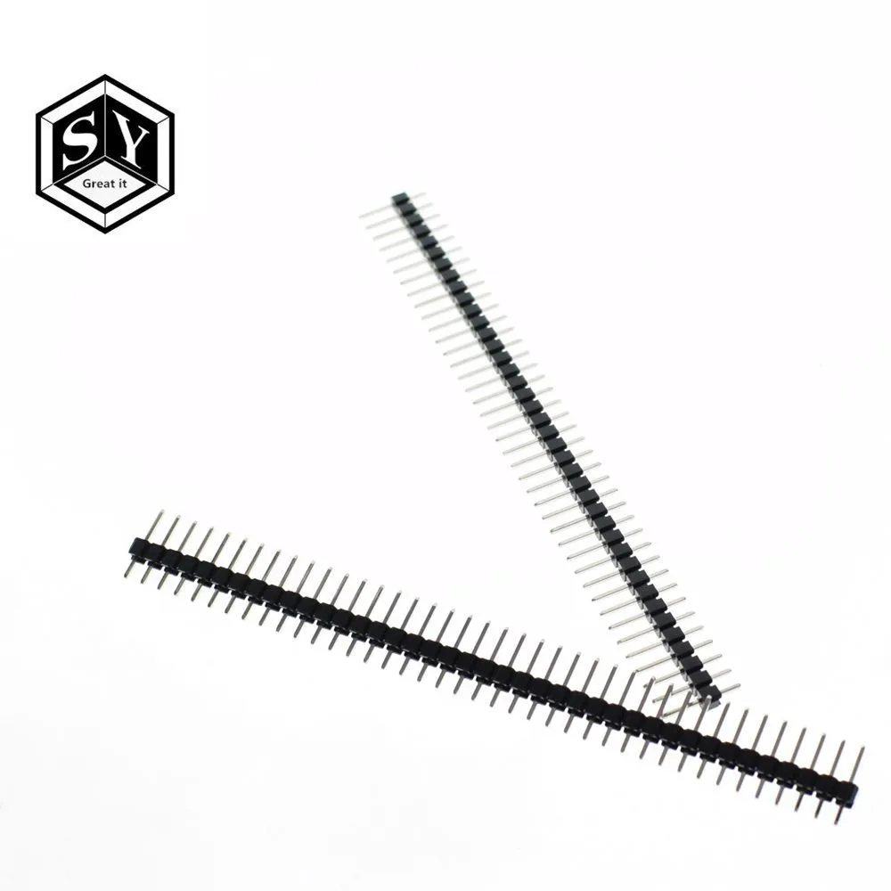 

10PCS Great IT 40 Pin 1x40 Single Row Male 2.54 Breakable Pin Header Connector Strip for Arduino Black