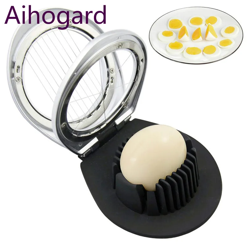 Aihogard Stainless Steel Egg Slicers 2 In 1 Slices Wedges Egg Cutter