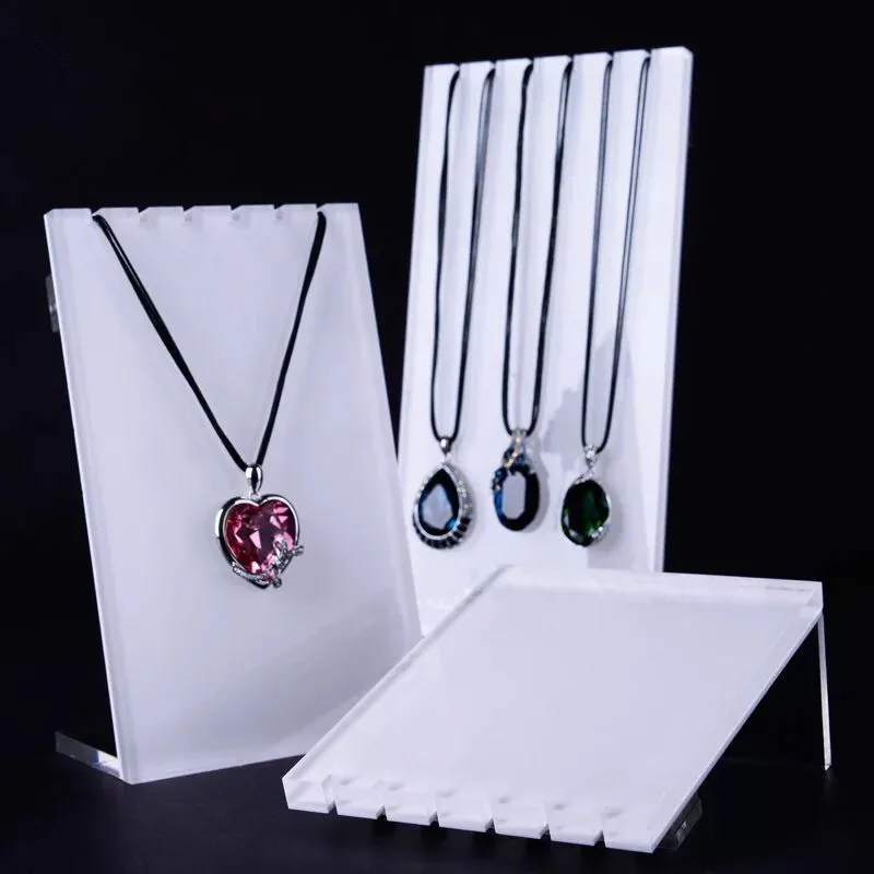 Lot of 3 Screw Necklace Holder Acrylic White or Silver Color Necklace