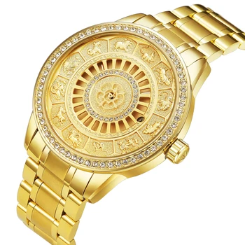 

Fashion Tevise Top Brand Zodiac Signs Men Watch Automatic Mechanical Wristwatches Limited Edition Gold Male Clock Saat Erkekler